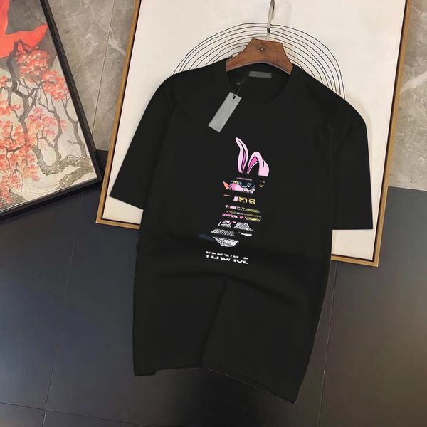 

2023 summer men's and women's fashion and leisure brand temperament joker soft cartoon letter printed t-shirt size xs-4xl#j0190, White;black