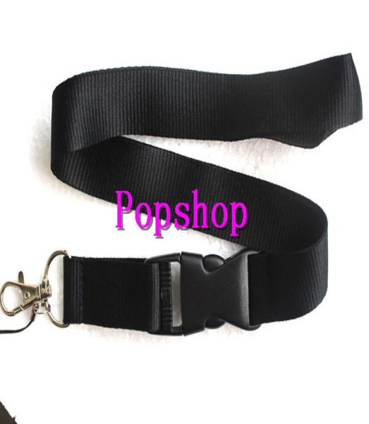 

solid black color lanyard neck strap lanyard whole fukuan2273002, Silver