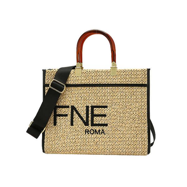 

designer bag beach bag grass woven bag commuter handbag tote bag tidal high capacity one shoulder crossbody bag