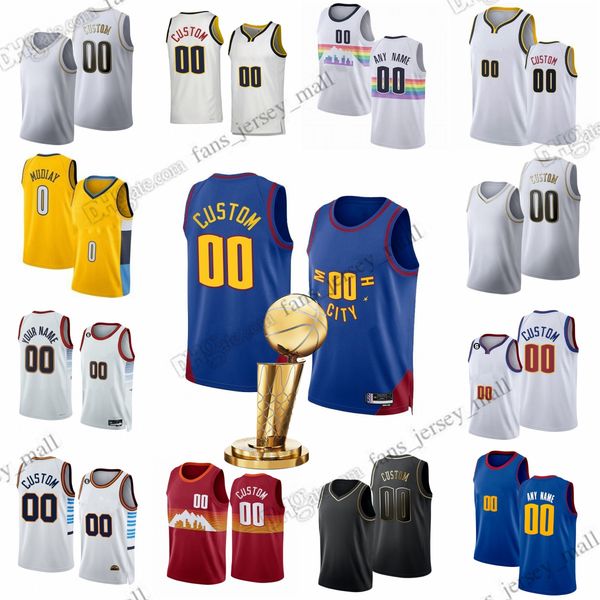 

custom 2023 finals champions patch jamal jokic murray printed basketball jerseys aaron gordon kentavious caldwell-pope michael porter jack j, Black;red