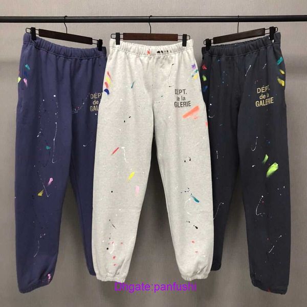 

factory outlet wholesale designer shorts for sale correct version of g allery d ept splash ink paint trousers casual sports pants for men an, Black