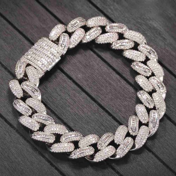 

fine jewelry diamond custom hip hop wholesale vvs moissanite 8mm 925 silver cuban link chain bracelet
