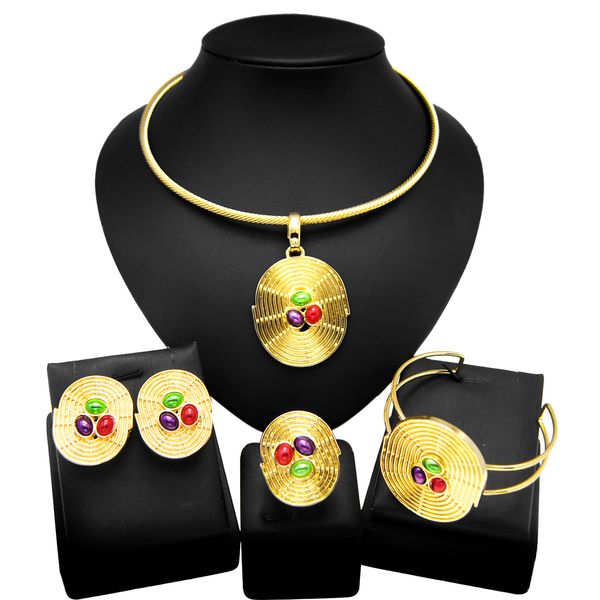 

design gold jewelry set necklace set wedding ladies jewelry set, Black