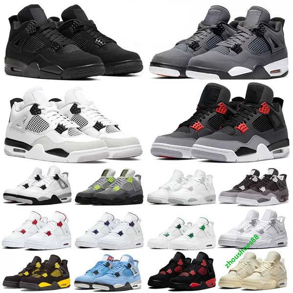 

4 4s basketball shoe men women black cats sports trianers sneakers university blue cool grey