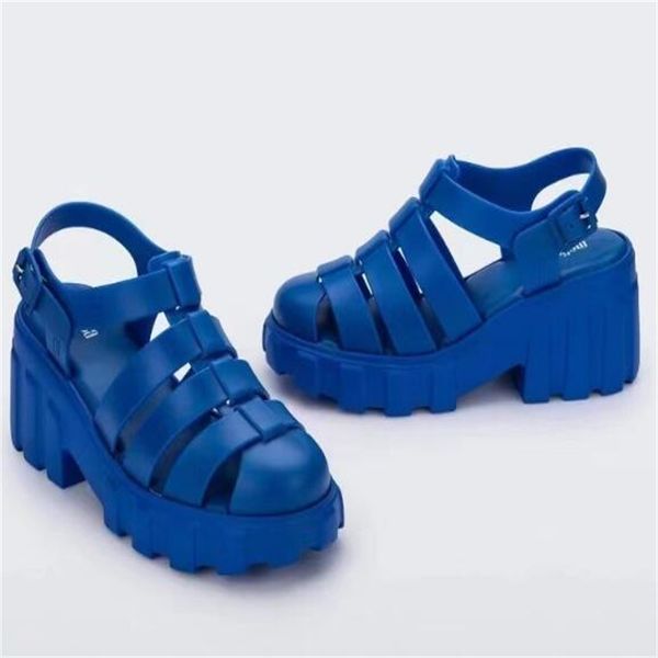 

womens roman platform sandal designer sandals pvc slides luxury thick heel baotou slippers summer cutout buckle beach shoes, Black