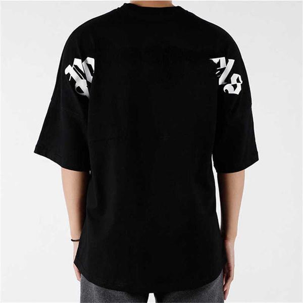 

22s men's t shirts shirt palms palmangel city designer limited inkjet graffiti letter printing women's sailboat short-sleeved casu, White;black