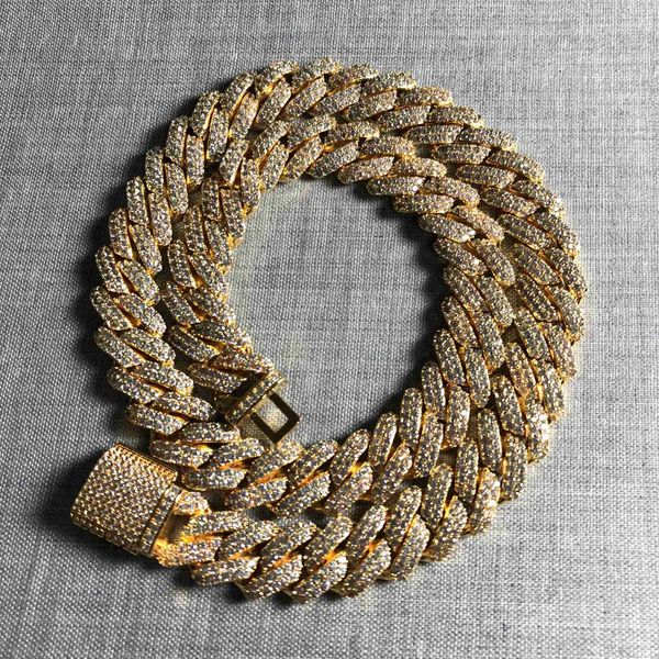

bling diamond chain 18 k gold necklaces cuba europe and the united states foreign trade jewelry yss1020, Silver