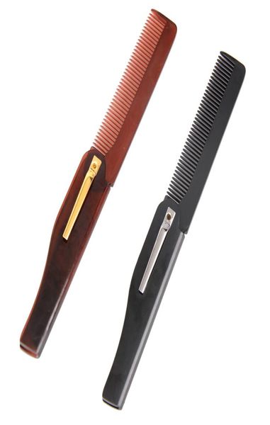 

foldable hair comb pocket clip hair moustache beard comb hair styling tool hairdressing for men women combs8858019, Silver