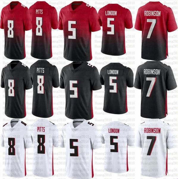 

2023 new bijan robinson kyle pitts drake london football jersey, Black;red