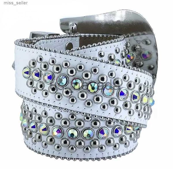 

other fashion accessories 2022 designer belt bb simon belts for men women shiny diamond belt white cintura uomo boosluxurygoods 252512 j2306, Silver