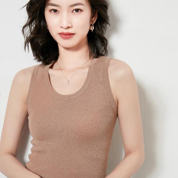 

tanks summer female worsted cashmere wool vest base wild short paragraph slim soft fashion thin tank women's knitted pullover, Black;white