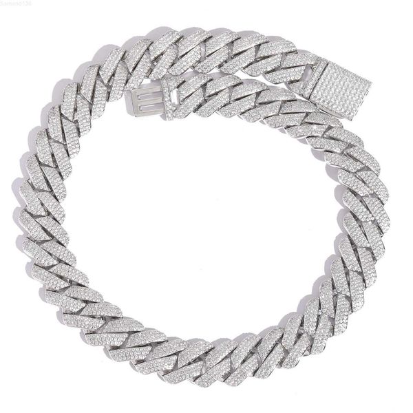 

hip hop jewelry gold silver plated prong cuban chain iced out cz cubic zirconia bracelet 20mm diamond cuban chain necklace