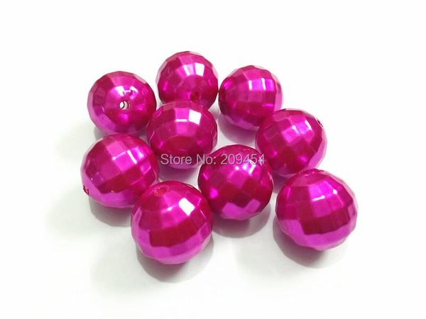 

crystal 20mm 100pcs/lot dark rose acrylic faceted pearl beads