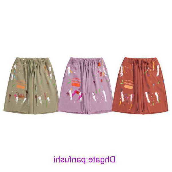 

factory outlet wholesale shorts online store 2023 summer new g allery d ept print speckle color letter men's and women's shorts ca, Black