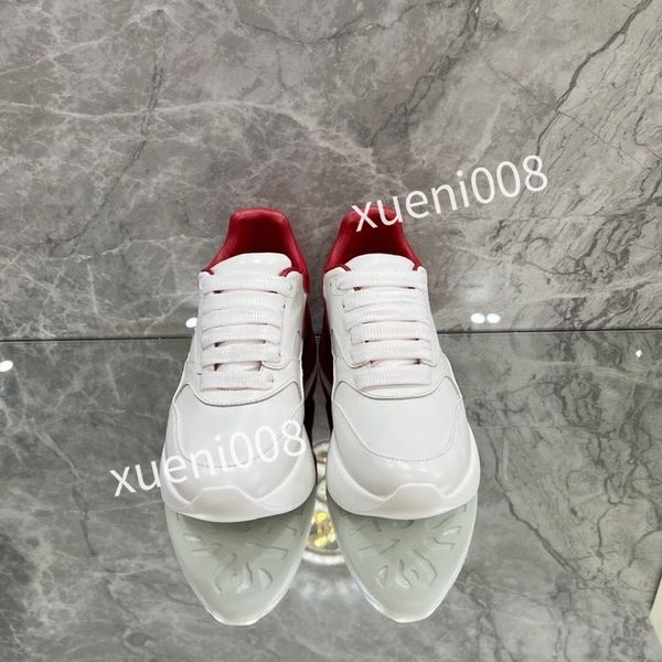 

women mens fashion quality casual shoes heel leather lace-up sneaker running trainers letters flat printed sneakers, Red;white
