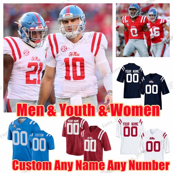 

custom college ole miss rebels football bo wallace jersey elijah achie manning ealy eli manning dk metcalf snoop willis conner any name any, Black