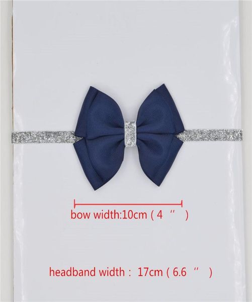

196 color new baby hair bow flower headband silver ribbon hair band handmade diy hair accessories for children newborn toddler 30p9286553, Slivery;white