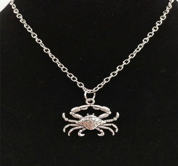 

fashion 5pcs lot antique silver big crab sea crab pendants necklaces charm fashion women jewelry holiday charms jewelry 1081137