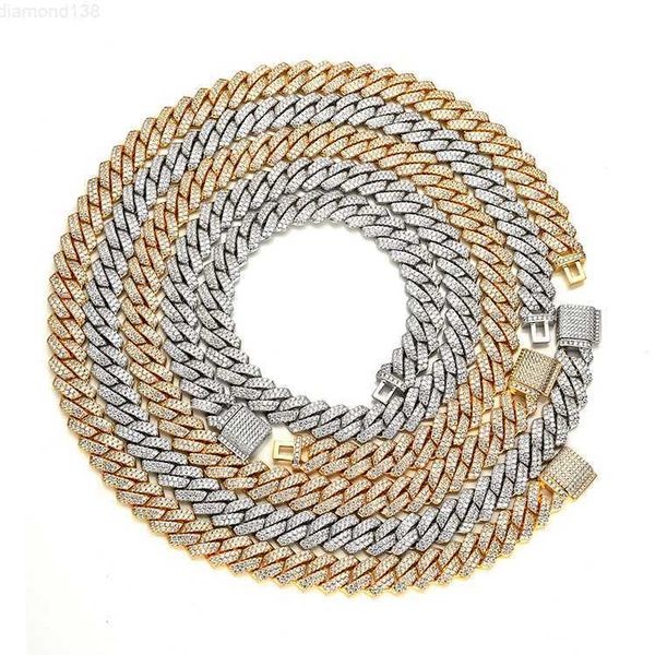 

jwy new arrivals gold and silver plated brass miami cuban link chain miami-cuban-gold-chain necklace 13mm