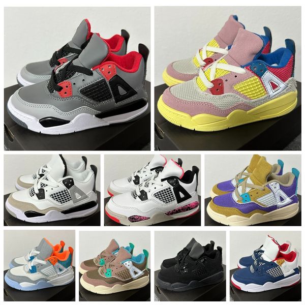 

kids shoes 4 toddlers 4s boys basketball sneakers gril baby kid children shoe youth infants sport sneaker baby outdoors school designer athl, Black