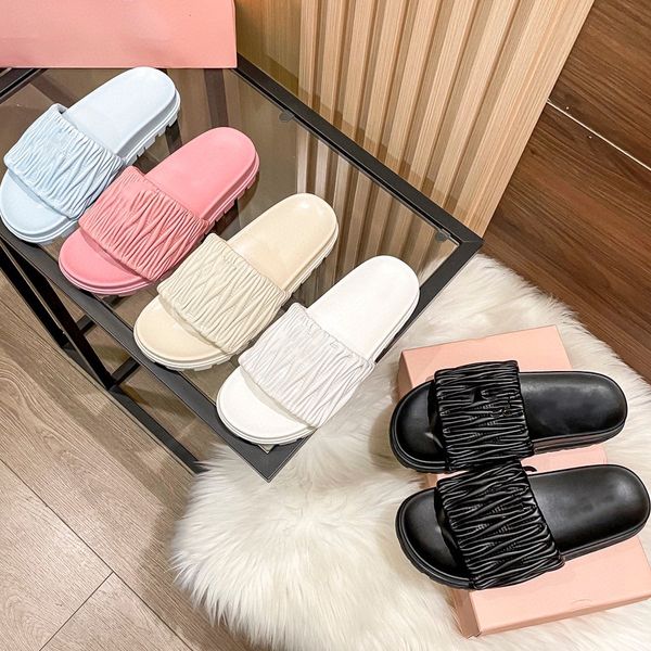 

designer classic summer new fashion slippers 7 color luxury round head thick sole beauty princess style casual flat bottom pillow slippers, Black