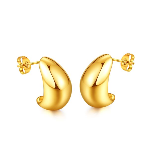 

for loli girls stainless steel earring smooth studs jewelry gold-plated fashion party earrings n820, Golden;silver