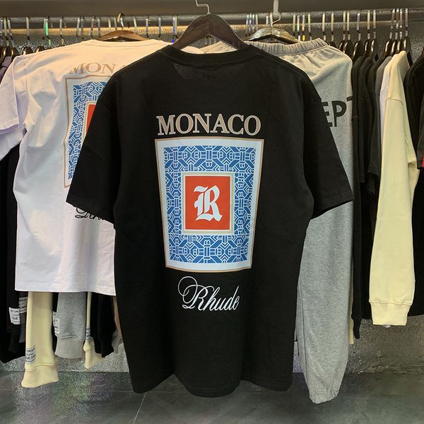 

men's t shirts t shirt designer clothes shirt 23ss rhude graphic shirts for men tess casual fashion short sleeve letter tees, White;black