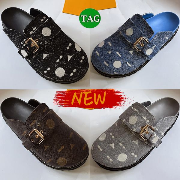 

designer sandals women summer white brown leather casual slippers fashion luxury black grey blue denim slipper ladies cosy flat comfort clog