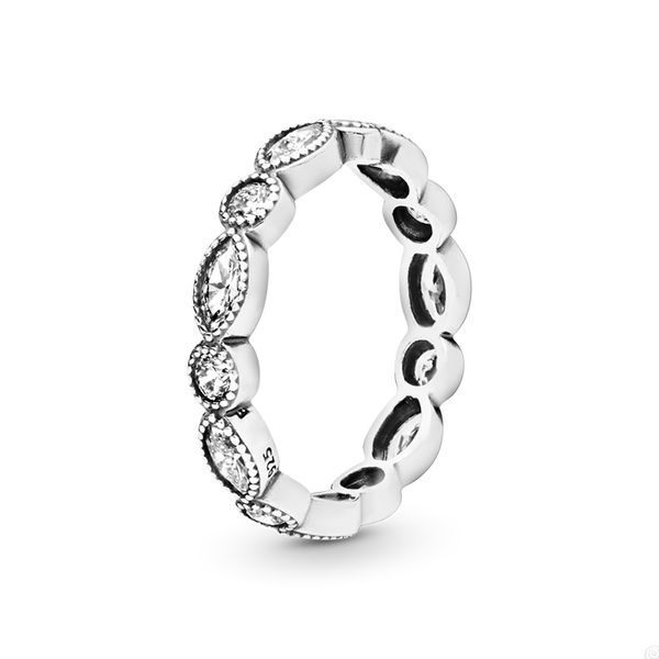 

sparkling marquise stacking ring for pandora authentic sterling silver wedding party rings designer jewelry for women girls crystal diamond, Slivery;golden