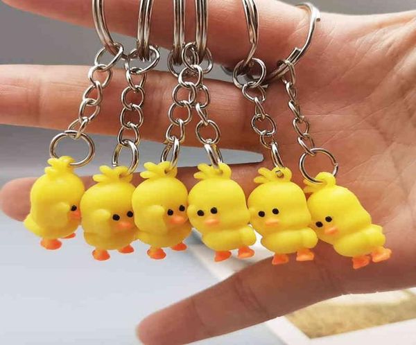 

keychain keychains tiktok the same red net yellow duck key chain mini 25cm ring accessories gift4521276, Silver