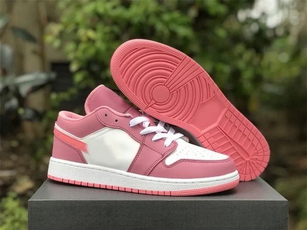 

classical designer shoes basketball shoes jumpman 1s low pink white berry coral sports outdoor sneakers size available with original box and