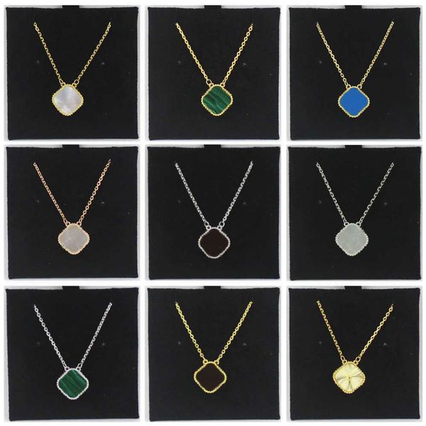 

15mm fashion classic4/four leaf clover necklaces pendants mother-of-pearl stainless steel plated 18k for women girl valentine's mother&, Silver