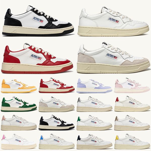 

designer shoes autries medalist sneakers action two-tone leather suede low autry usa men women casual outdoor trainers panda white blue size, Black