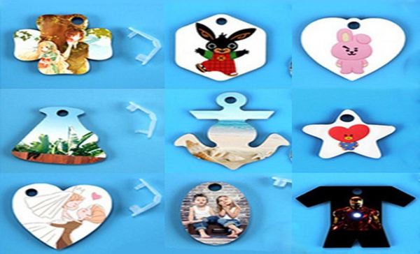 

blank keychains for sublimation mdf heart round love key chain iewelry thermal transfer printing diy blank material consumables md4052707, Silver