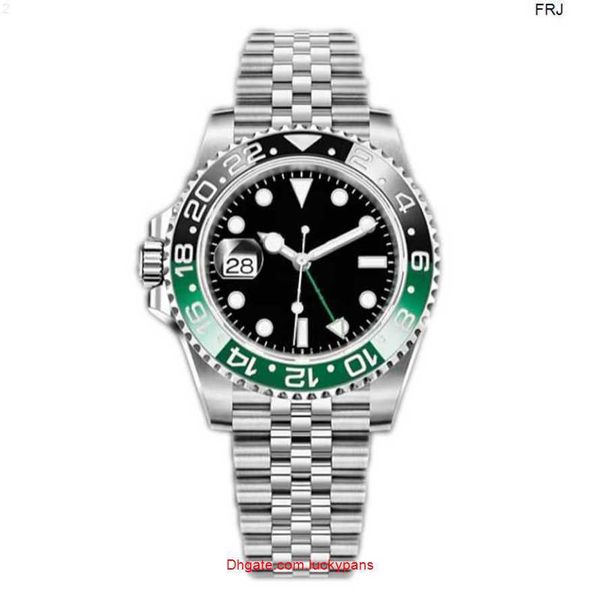 

designer r olax watches mens watch mechanical automatic watch sprite left turn green black circle automatic 41 mm stainless frj cdox, Slivery;black