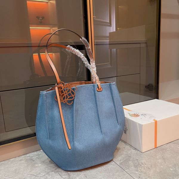 

designer bag denim fold bucket bag handbags designers vintage underarm tote bags luxury cross body bag female shopper bag loewe bucket bag