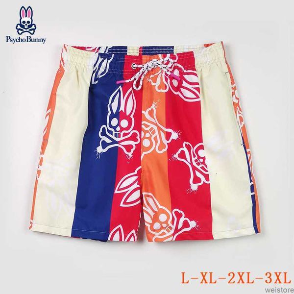 

psycho bunny shorts designer mens ins fashion beach pants skull rabbit printed luxury brand surfing shorts sports quick dried european style, White;black