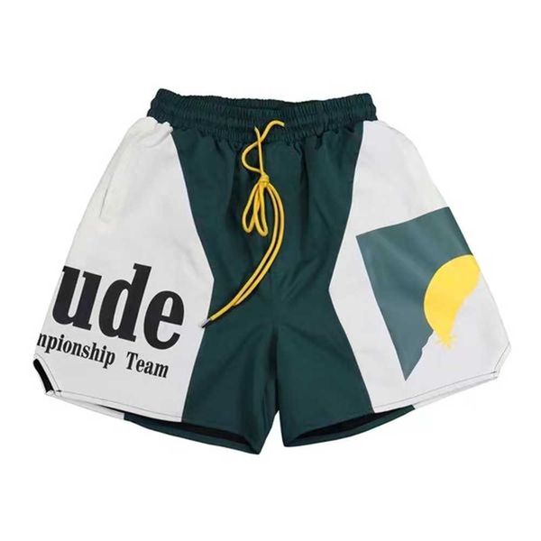 

designer shorts rhude summer fashion beach pants men street wear red blue black purple mens short us siize s-xl sh0e, White;black