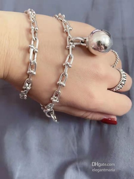 

rose gold sliver bangle bracelet chain lock round ball thick love designer for women men couple wedding party thanksgiving day valentine gif, Black