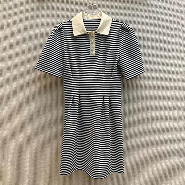 

women's casual dress classic fashion stripe style cotton comfortable summer short sleeve women's ing, White;black