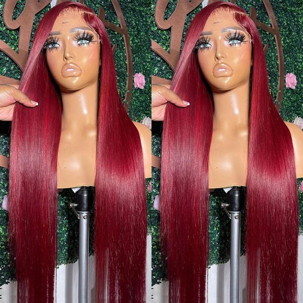 

red straight human hair wig 13x4 13x6 hd lace frontal wigs for women glueless colored preplucked wigs, Black;brown