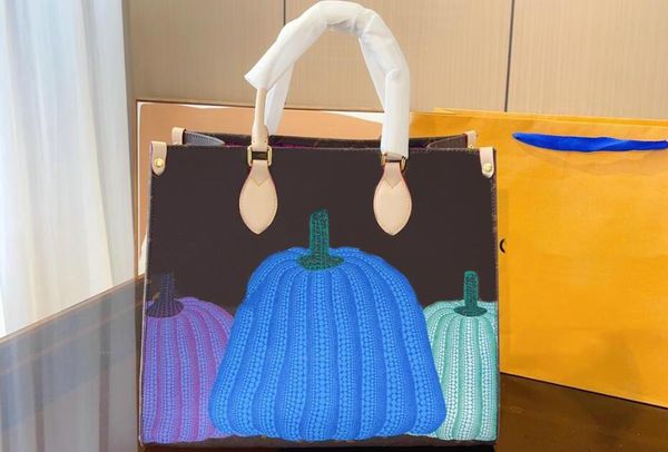 

designer tote bag luxury shoulder bag handbag genuine leather new style pumpkin print shopping bag 35cm mm level replication evening bag 35c