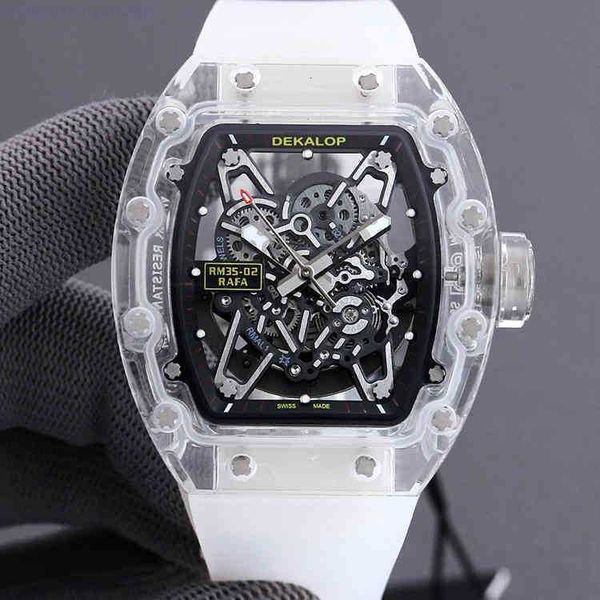 

luxury mens mechanical watch htfj automatic hollow out crystal transparent leisure fashion wine barrel dial swiss movement wristwatches, Slivery;golden