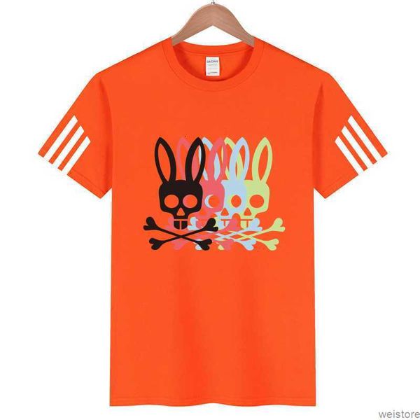 

psycho bunny shirt mens designer t-shirt ins fashion letter casual summer short sleeve skull rabbit printed t shirt women's tees crew n, White;black