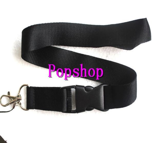 

solid black color lanyard neck strap lanyard whole fukuan1794685, Silver