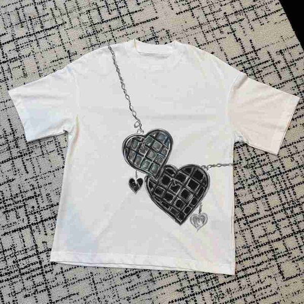 

women's t-shirt designer summer new casual versatile loose and slim heavy duty 3d printed round neck short sleeve 0scb, White