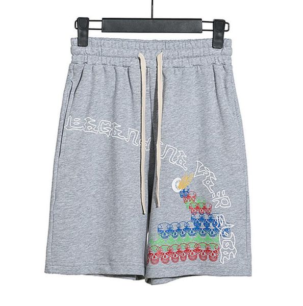 

mens shorts summer letter graffiti print shorts sweatpants high street drawstring loose fashion men gym pants couples cotton sportspants kne, White;black