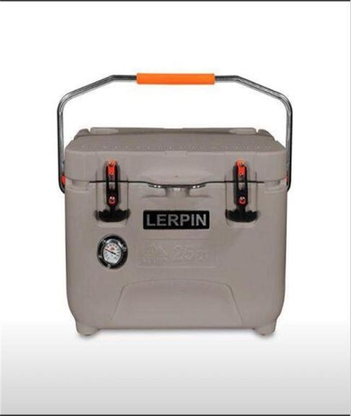 

grey color 25 quart portable handle rotomolded coolers lerpin thermometer ice chest cooler box for picnic camping hiking fishin4186118