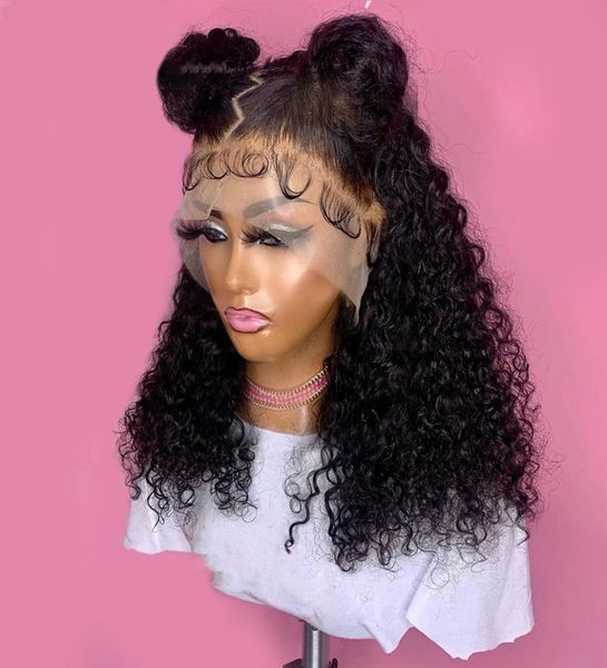 

26inch 180density natural black natural hairline kinky curly glueless lace front wig for black women with baby hair daily wigs7882658, Black;brown
