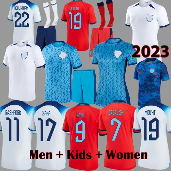 

2023 saka foden soccer jerseys bellingham rashford 22 23 englands kane sterling grealish national team football kit 23 24 women shirts, Black;yellow